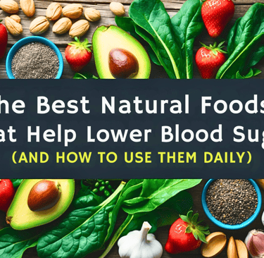 Colorful natural foods like strawberries, avocado, and greens arranged on a wooden table