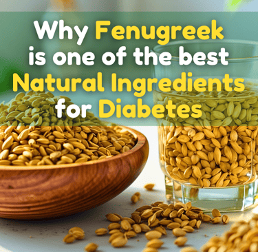 Fenugreek seeds and soaked water on a clean kitchen counter.