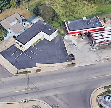 Aerial view of 1620 east ave akron for sale