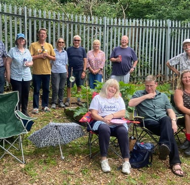 Some of the lovely Members & Associates at our recent allotment BBQ