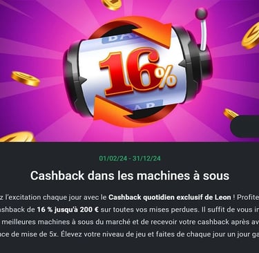 Cashback Léon Casino