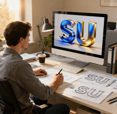 diseño gráfico 3D  letras tridimensionales realistas  oficina creativa diseño  tendencia gráfica 202