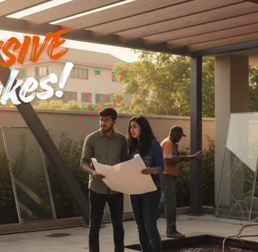 Skilled pergola makers from MyGreenearth using precision welding to construct a custom mild steel frame on a Bangalore roofto