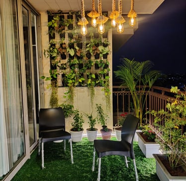 Professional gardening services in Bangalore, showcasing a tidy and vibrant residential lawn by Mygreenearth