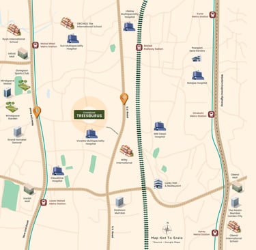 LOCATION CHANDAK TREESOURUS MALAD WEST, CHANDAK GROUP, CHINCHOLI BUNDER, MALAD WEST