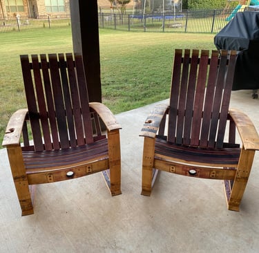 red wine barrel rockers