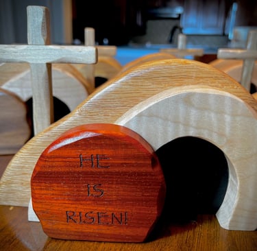 easter tomb engraved