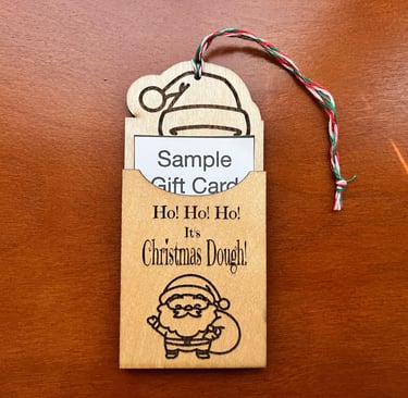 santa gift card ornament