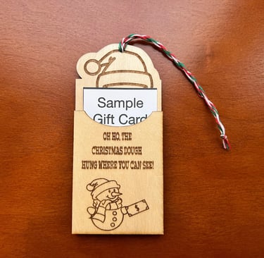 snowman gift card ornament