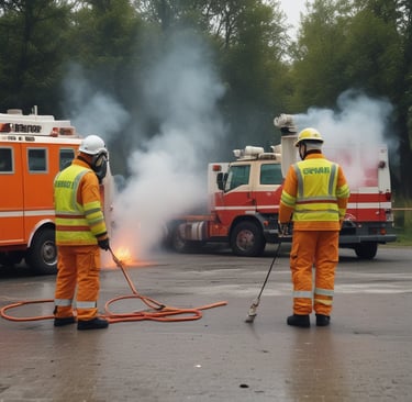 A person stands lit by a bright green beam.