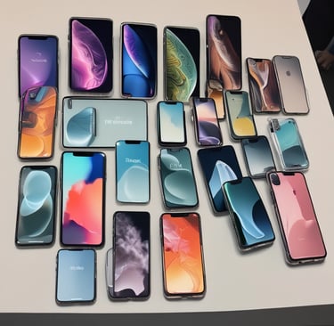 A vibrant display of the latest mobile phones available at ammansgad.