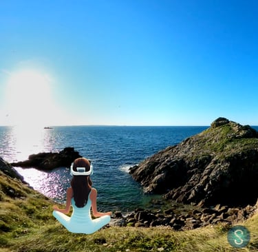 visuel illustratif de relaxation immersive VR avec des paysages naturels