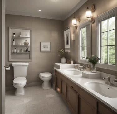 A clean and bright bathroom with essential amenities.