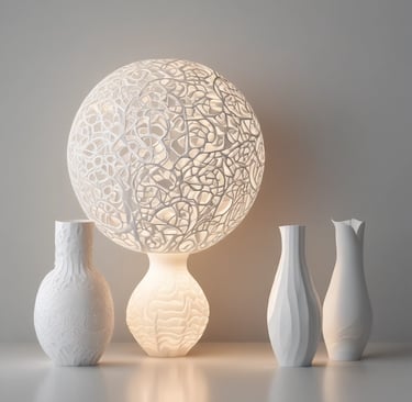 Elegant home décor items displayed in a clean layout.
