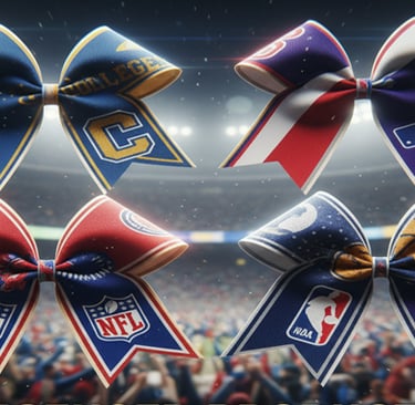 Licensed Bows, Colleges, MLB, NFL, NBA.
