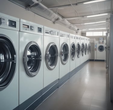Washing machines in a facility.