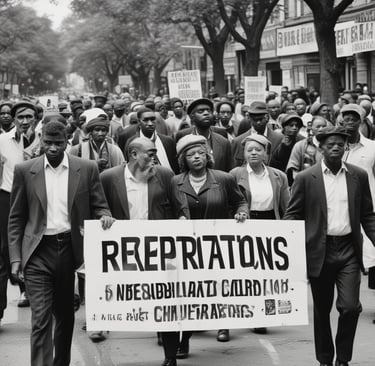 a group of people walking down a street