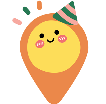 a location pin with smiley face