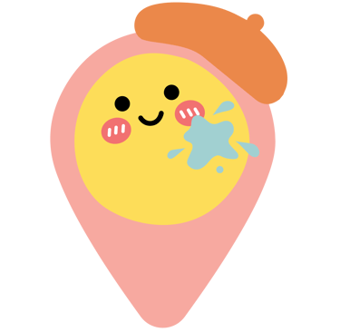 a location pin with smiley face