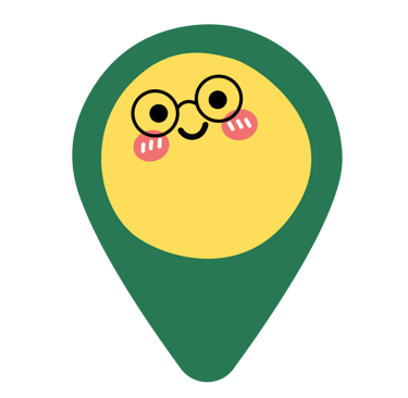 a location pin with smiley face
