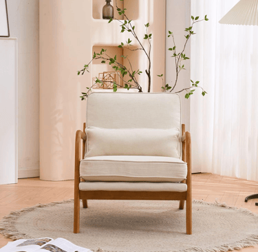 Karl Home Accent Chair used as a balcony lounge chair with natural light