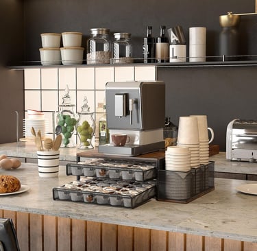 Coffee bar countertop organizer