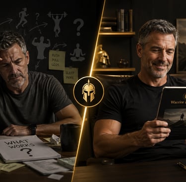 Man over 50 discovering clear strength, health, and fitness guidance through the Ageless Warrior War