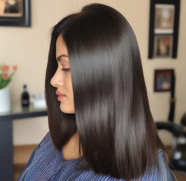 Modern Indian woman getting hair smoothening treatment at Stardom by Ashpreet Kaur Unisex Salon
