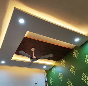 Custom Modular TV Unit and Wall Design with POP Accents in Palghar