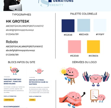 Moodboard charte graphique - Sérénityformations