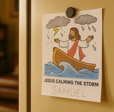 colored page on the fidge