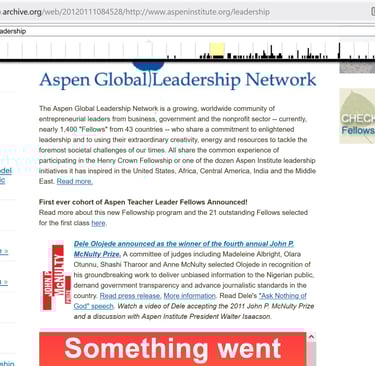 wayback machine Aspen Institute 2012