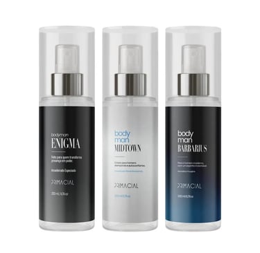 Kit Body Splash Masculino Barbarius Enigma Midtown 200ml