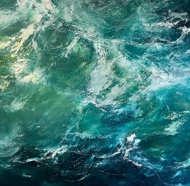 Briny Ocean Tossed Right - Painting by MJ Dominey