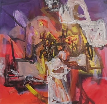 A STORY FROM LONG AGO, 30" x 30", acrylic on canvas