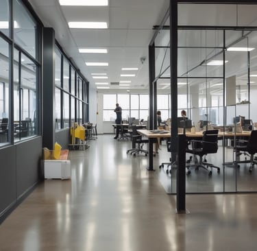 a woman with long hair standing in front of a mirror