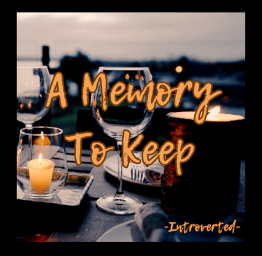 A Memory to Keep cover art with a romantic dinner date-themed background.