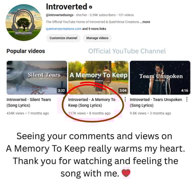A Memory To Keep number of views on YouTube