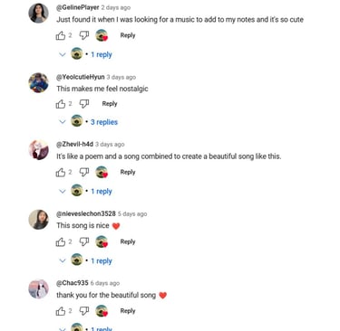 YouTube comments on Introverted's A Memory To Keep