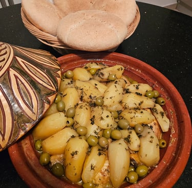 tajine poulet pomme de terre olives et citrons confits