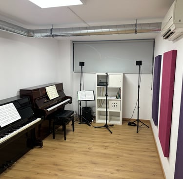 two pianos in a small room of school of music