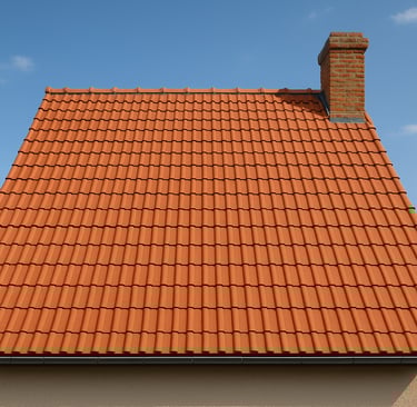 Toiture en tuiles propre et bien entretenue