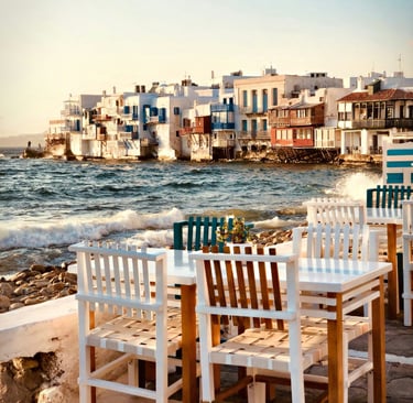 mediterranean city by the water