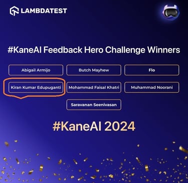 KaneAI Feedback Hero Challenge