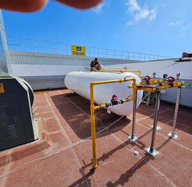 Cuadro de regulación con válvula sísmica, corta el flujo de gas en sismos