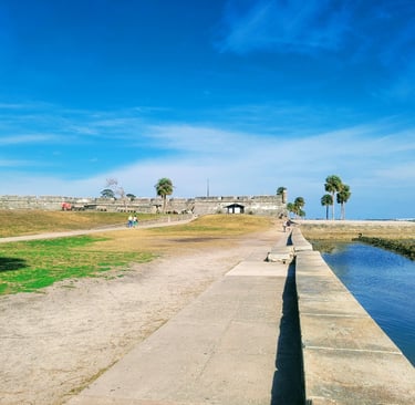 photo overlooking Castillo de San Marcos National Monument along coastal St. Augustine, Florida