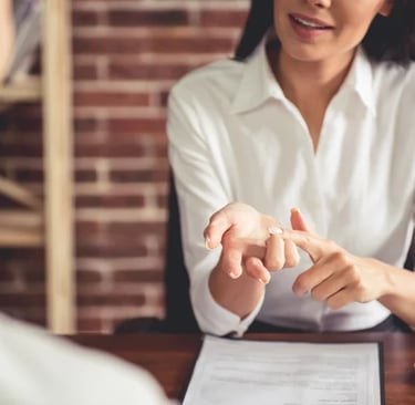 woman in a job interview