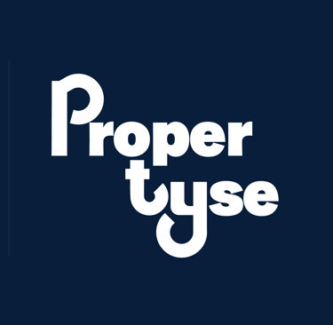 Propertyse logo in white with blue background