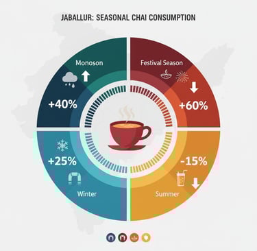 Jabalpur chai franchise seasonal trends monsoon winter peak consumption analysis