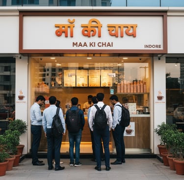 Indore city skyline with chai franchise outlet IT park entrepreneurial opportunity